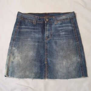 7 For All Mankind Front Slit Denim Pencil Skirt, Color Blue Size 26